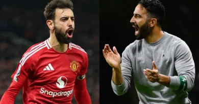 Palatih Manchester United, Ruben Amorim dan Bruno Fernandes.