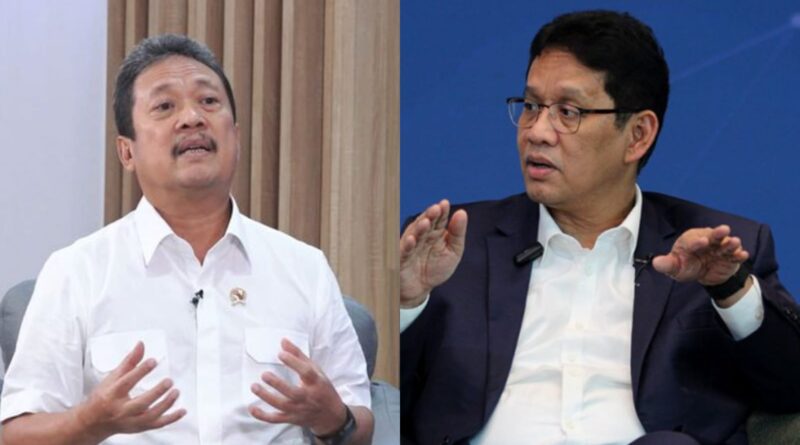 Menteri Kelautan dan Perikanan (KKP) Sakti Wahyu Trenggono dengan Menteri Keuangan (Menkeu) Purbaya Yudhi Sadewa