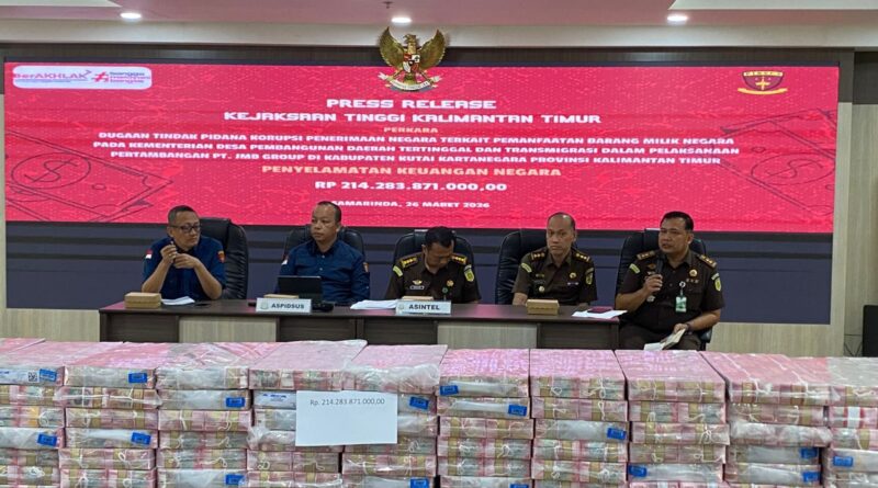 Kejaksaan Tinggi Kalimantan Timur (Kejati Kaltim) masih terus mengusut kasus dugaan korupsi aktivitas pertambangan oleh PT JMB Group