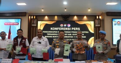 Kapolda Kaltim, Endar Priantoro, dalam konferensi pers di Gedung Mahakam Mapolda Kaltim