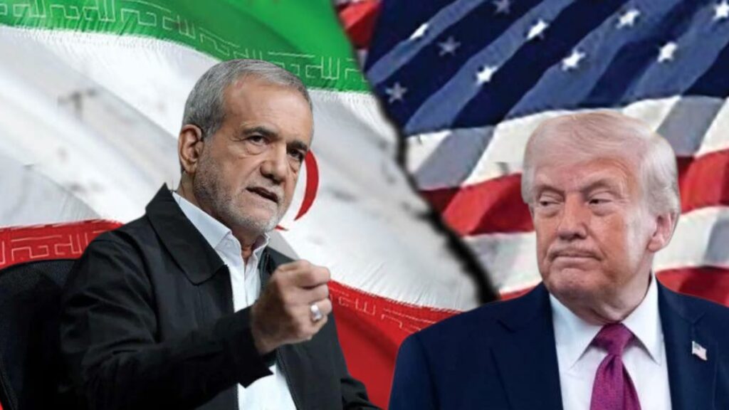 Presiden Amerika Serikat Donald Trump dan Presiden Iran Masoud Pezeshkian