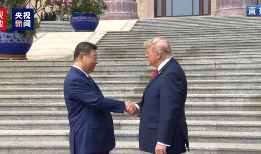 Presiden China Xi Jinping menerima kunjungan Presiden Amerika Serikat Donald Trump